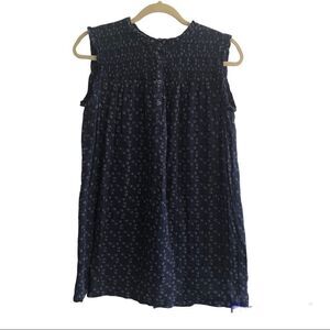 Nordstrom Caslon Dress Blue White Ditzy Floral Sleeveless Summer Size Petite XS